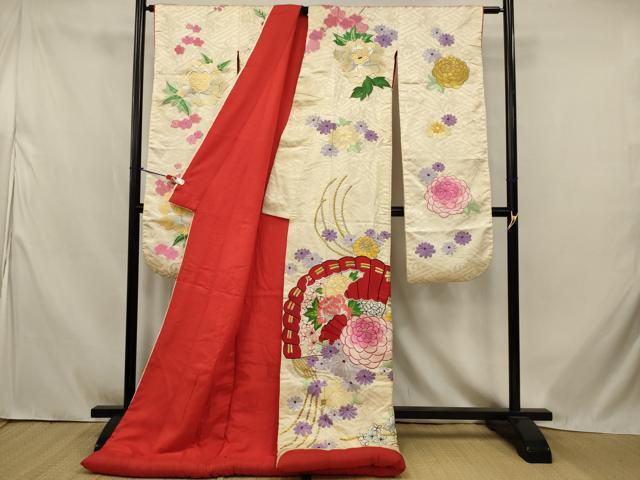 平和屋本店●色打掛　和装　婚礼　結婚式　花嫁　神社挙式　総刺繍　扇面花文　金銀糸　逸品　AABJ8274ou