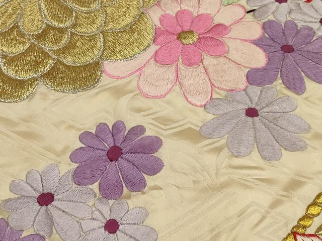 平和屋本店●色打掛　和装　婚礼　結婚式　花嫁　神社挙式　総刺繍　扇面花文　金銀糸　逸品　AABJ8274ou