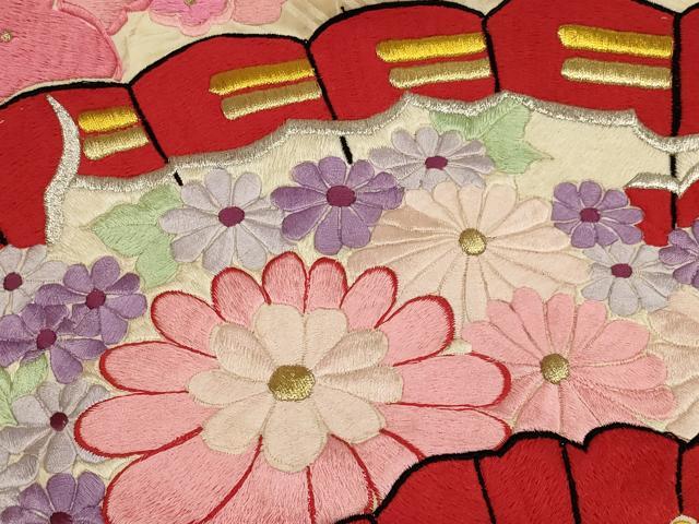 平和屋本店●色打掛　和装　婚礼　結婚式　花嫁　神社挙式　総刺繍　扇面花文　金銀糸　逸品　AABJ8274ou