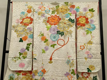 平和屋本店●色打掛　和装　婚礼　結婚式　花嫁　神社挙式　総刺繍　草花文　金銀糸　逸品　AABJ8277ou