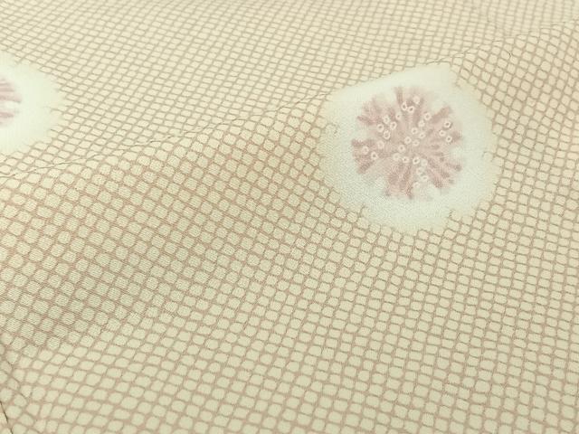 平和屋着物▽小紋　単衣　雪輪花文　洗える着物　AABJ8285jh