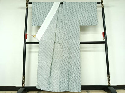 平和屋着物▽小紋　単衣　幾何学文様　洗える着物　AABJ8286jh