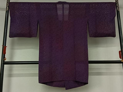 平和屋着物▽道行コート　スリーシーズン　春夏秋　塵除け　唐草文　正絹　逸品　AABJ8289jh