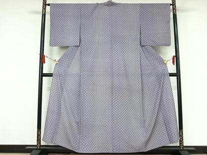 平和屋着物▽小紋　単衣　幾何学文様　洗える着物　AABJ8292jh