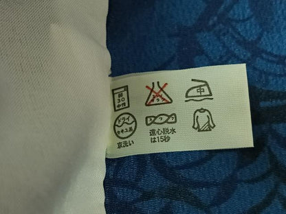 平和屋着物▽小紋　単衣　風景文　洗える着物　AABJ8296jh