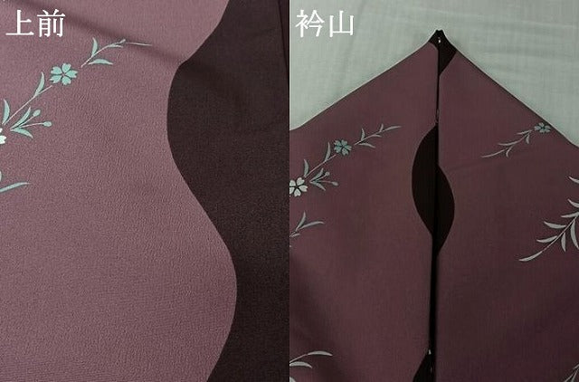 平和屋着物▽小紋　単衣　草花文　洗える着物　AABJ8297jh