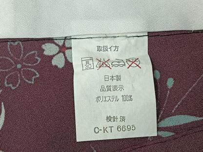 平和屋着物▽小紋　単衣　草花文　洗える着物　AABJ8297jh