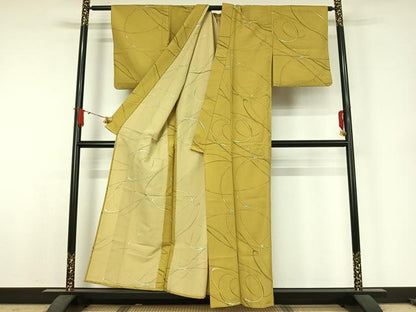 平和屋着物▽小紋　単衣　幾何学文様　洗える着物　AABJ8299jh