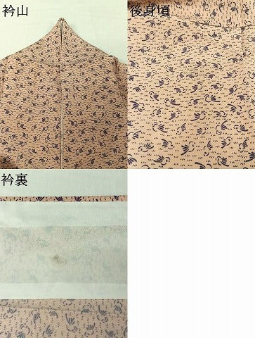 平和屋着物▽江戸小紋　単衣　東京染　雀　反端付き　洗える着物　AABJ8300jh