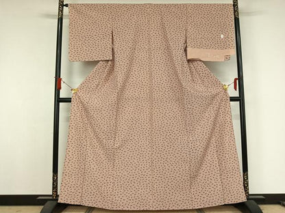 平和屋着物▽江戸小紋　単衣　東京染　雀　反端付き　洗える着物　AABJ8300jh