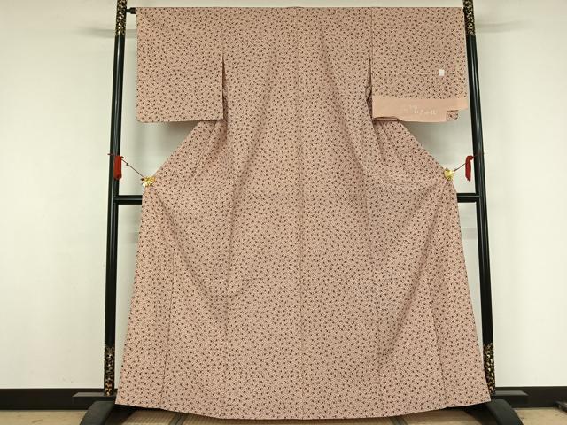 平和屋着物▽江戸小紋　単衣　東京染　雀　反端付き　洗える着物　AABJ8300jh