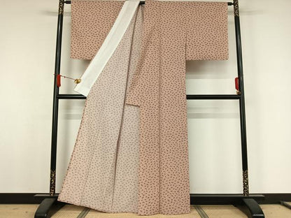 平和屋着物▽江戸小紋　単衣　東京染　雀　反端付き　洗える着物　AABJ8300jh