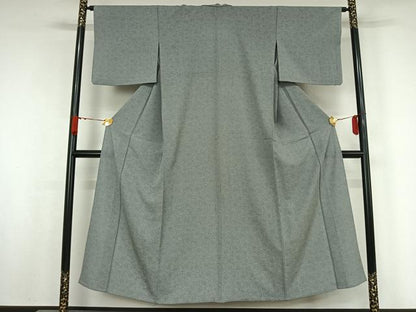 平和屋着物▽江戸小紋　単衣　花尽くし文　洗える着物　AABJ8303jh