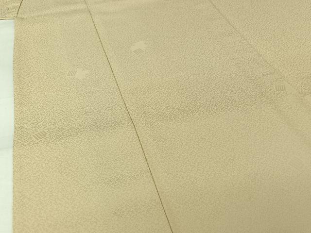 平和屋着物▽色無地　単衣　源氏香地紋　鳥の子色　高島屋扱い　洗える着物　AABJ8304jh