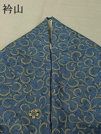 平和屋着物▽小紋　単衣　花唐草文　洗える着物　AABJ8305jh