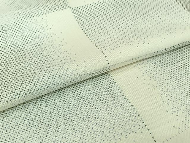 平和屋着物▽本場大島紬　白大島　単衣　9マルキ　幾何学文様　正絹　逸品　AABJ8307jh