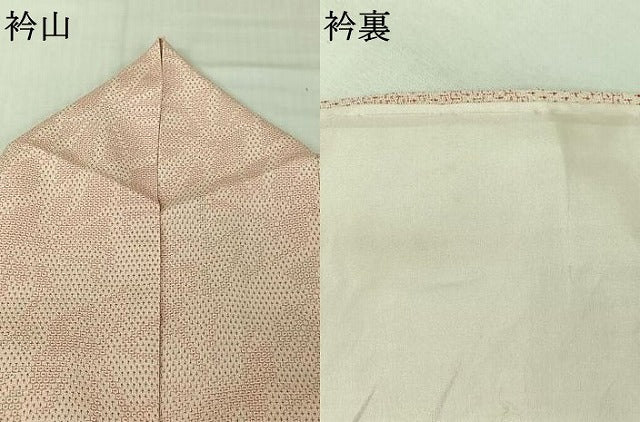 平和屋着物▽本塩沢　単衣　110亀甲　幾何学文様　松坂屋扱い　正絹　逸品　AABJ8308jh