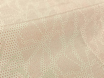 平和屋着物▽本塩沢　単衣　110亀甲　幾何学文様　松坂屋扱い　正絹　逸品　AABJ8308jh