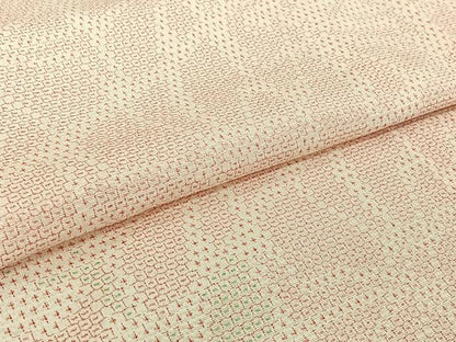 平和屋着物▽本塩沢　単衣　110亀甲　幾何学文様　松坂屋扱い　正絹　逸品　AABJ8308jh