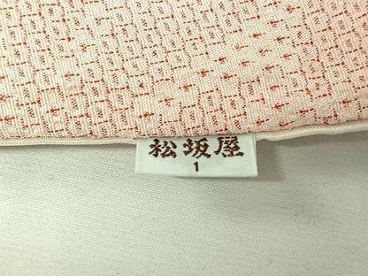 平和屋着物▽本塩沢　単衣　110亀甲　幾何学文様　松坂屋扱い　正絹　逸品　AABJ8308jh