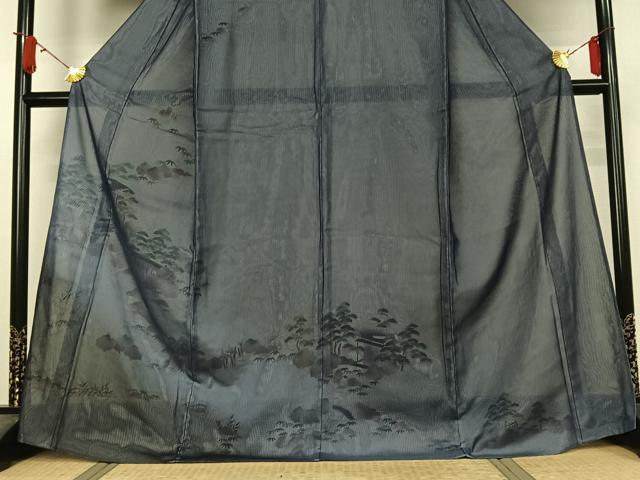 平和屋着物▽訪問着　無双　紗袷　紗×絽　風景流水花文　金彩　正絹　逸品　AABJ8312jh