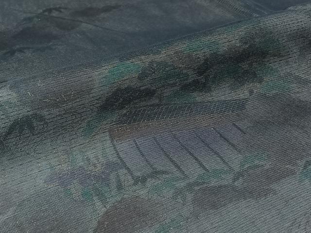 平和屋着物▽訪問着　無双　紗袷　紗×絽　風景流水花文　金彩　正絹　逸品　AABJ8312jh
