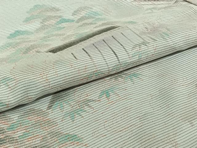 平和屋着物▽訪問着　無双　紗袷　紗×絽　風景流水花文　金彩　正絹　逸品　AABJ8312jh