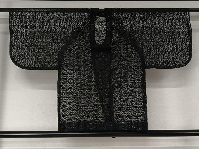 平和屋着物▽道行コート　スリーシーズン　春夏秋　塵除け　総レース　舞花文　黒地　AABJ8315jh