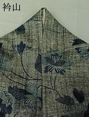 平和屋着物▽上質な小紋　単衣　紬地　草花文　正絹　逸品　AABJ8326jh
