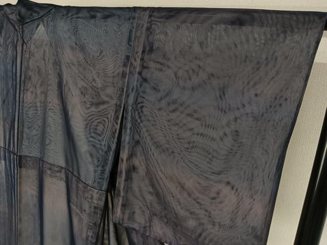 平和屋着物▽上質な小紋　無双　紗袷　紗×紗　霞文　暈し染め　正絹　逸品　AABJ8329jh