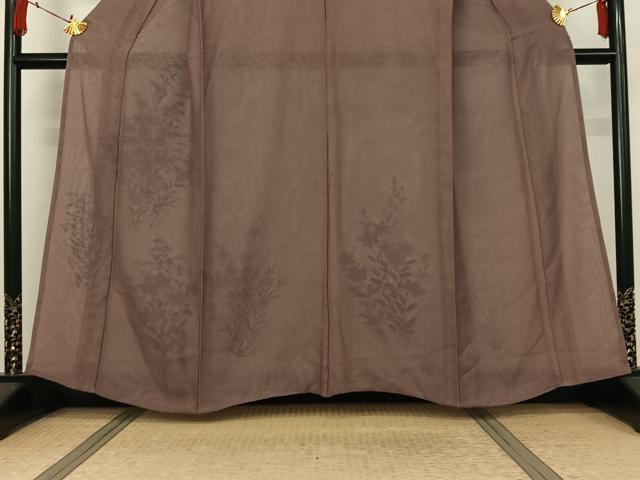 平和屋着物▽訪問着　紗袷　紗×紗　草花文　正絹　逸品　AABJ8330jh