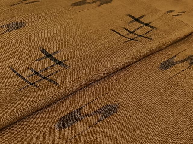 平和屋着物▽上質な紬　単衣　琉球絣　正絹　逸品　AABJ8331jh