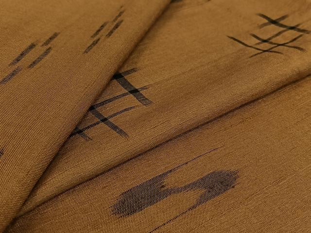 平和屋着物▽上質な紬　単衣　琉球絣　正絹　逸品　AABJ8331jh