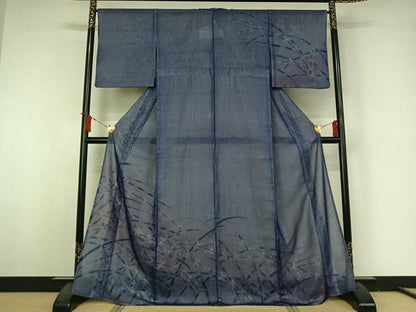 平和屋着物▽訪問着　無双　紗袷　紗×絽　手描き　草花文　正絹　逸品　AABJ8342jh