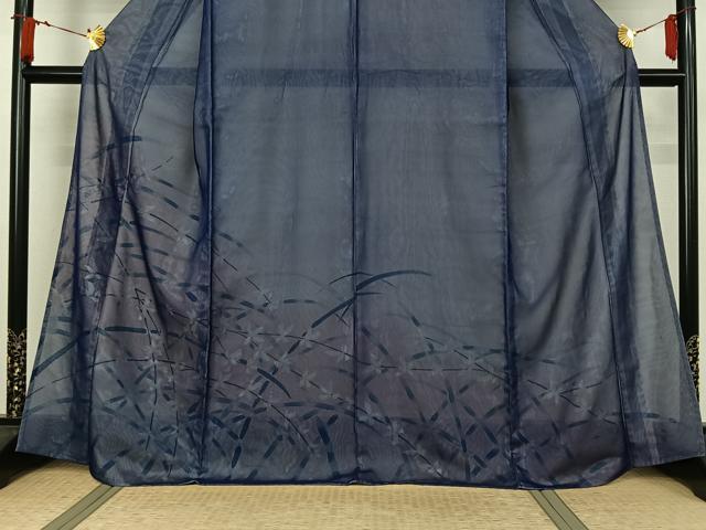 平和屋着物▽訪問着　無双　紗袷　紗×絽　手描き　草花文　正絹　逸品　AABJ8342jh