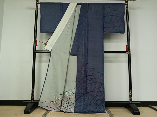 平和屋着物▽訪問着　無双　紗袷　紗×絽　手描き　草花文　正絹　逸品　AABJ8342jh