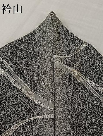 平和屋着物▽お召　単衣　天目織　熨斗花文　正絹　逸品　AABJ8345jh