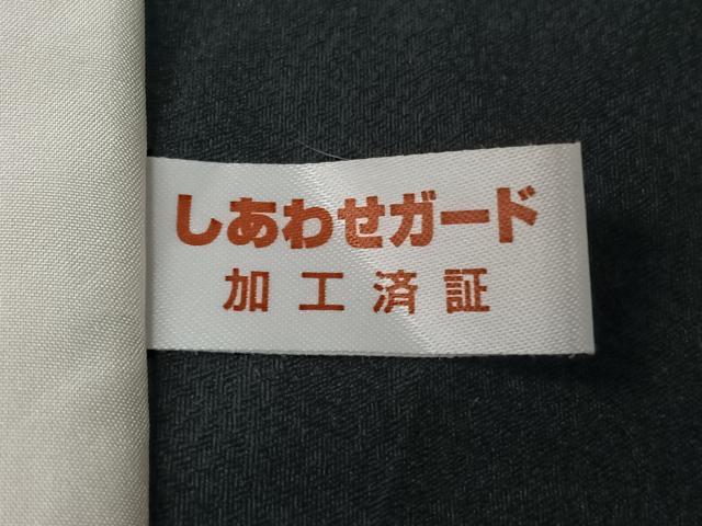 平和屋着物▽上質な小紋　単衣　鱗文　黒地　正絹　逸品　AABJ8347jh