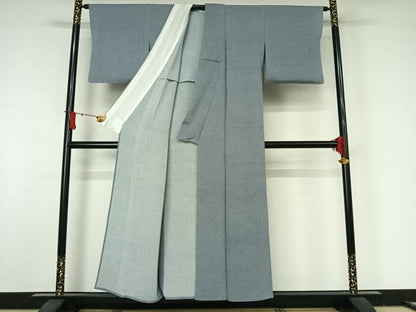 平和屋着物▽小紋師　飯島輝也　江戸小紋　単衣　極小鮫小紋柄　正絹　逸品　AABJ8350jh