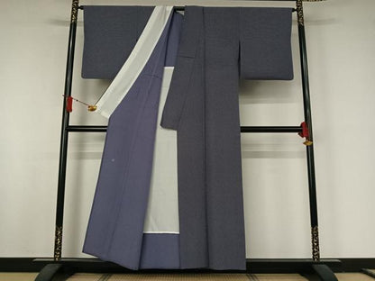 平和屋着物▽伝統工芸師　服部光擴　江戸小紋　単衣　角通し　正絹　逸品　AABJ8351jh