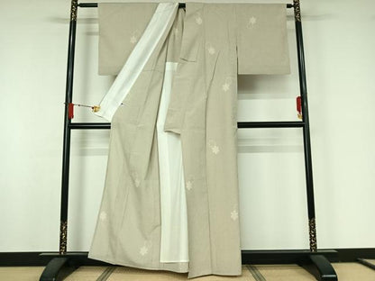 平和屋着物▽本塩沢　単衣　雪輪文　健勝苑扱い　正絹　逸品　AABJ8352jh