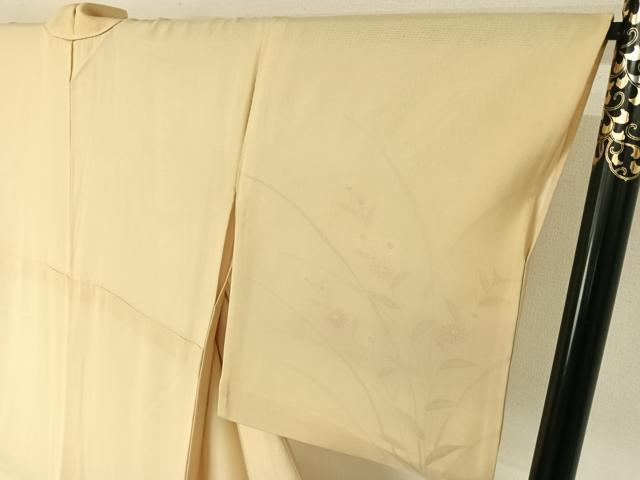 平和屋着物▽訪問着　無双　紗袷　紗×絽　手描き　草花文　正絹　逸品　AABJ8354jh