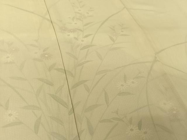 平和屋着物▽訪問着　無双　紗袷　紗×絽　手描き　草花文　正絹　逸品　AABJ8354jh