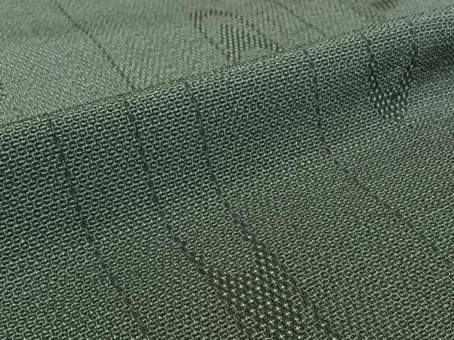 平和屋着物▽本塩沢　単衣　110亀甲　霞文　正絹　逸品　AABJ8357jh