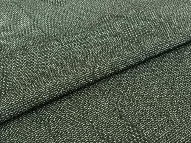 平和屋着物▽本塩沢　単衣　110亀甲　霞文　正絹　逸品　AABJ8357jh