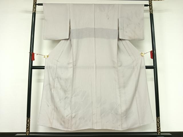 平和屋着物▽訪問着　無双　紗袷　紗×絽　手描き　芝葉文　正絹　逸品　AABJ8358jh