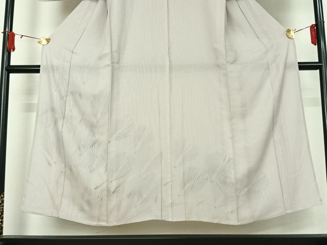 平和屋着物▽訪問着　無双　紗袷　紗×絽　手描き　芝葉文　正絹　逸品　AABJ8358jh