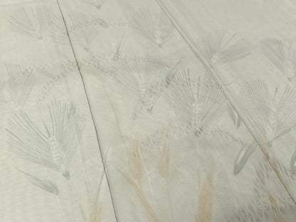 平和屋着物▽訪問着　無双　紗袷　紗×絽　手描き　芝葉文　正絹　逸品　AABJ8358jh