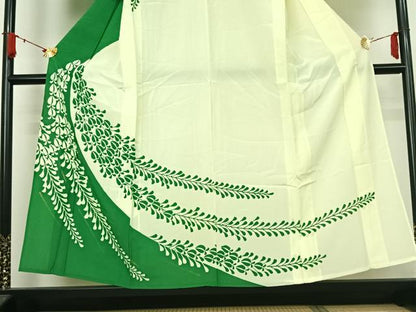 平和屋着物▽訪問着　単衣　藤花房　金彩　洗える着物　AABJ8362jh