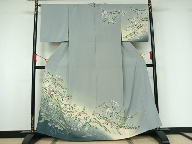 平和屋着物▽訪問着　単衣　絞り　辻が花　暈し染め　金彩　正絹　逸品　AABJ8363jh